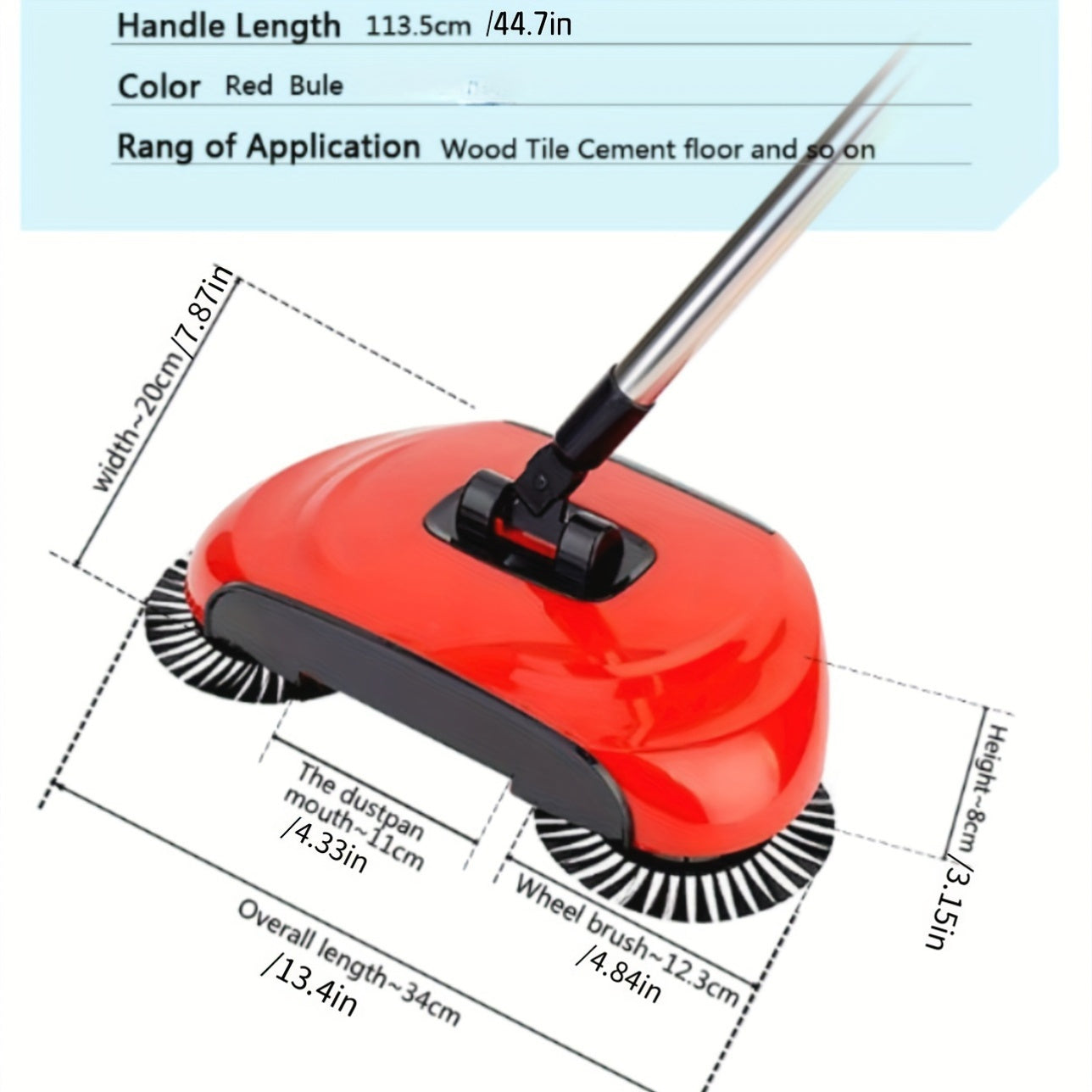 Get rid of pet hair, dust, and debris on hardwood and tile floors with our 3-in-1 Multifunctional Manual Push Sweeper, Vacuum, and Mop. Includes 1/2/5/10 Mop Pads, Cleaning Supplies, and Tools for an easy clean. Perfect for keeping your bedroom spotless.