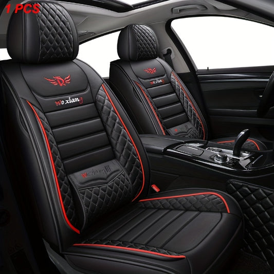 One-piece PU leather car seat cover with sponge filling for driver comfort and protection. Hand washable for easy maintenance on sedan, SUV, or pick-up truck front seats.