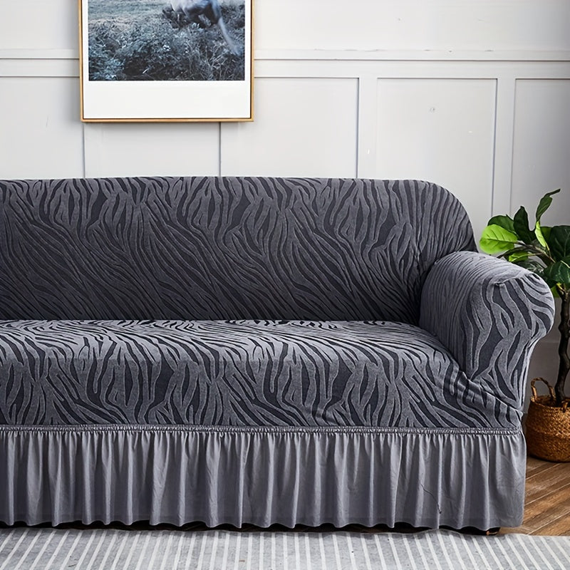 Stretch integrated sofa slipcover for home decor protection.