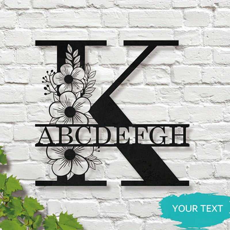 This Elegant Personalized Name Sign with Floral Design is a Customizable Iron Monogram Wall Art that is perfect for Home Decor, Wedding Favors, and Special Celebrations. Suitable for Ages 14 and up.