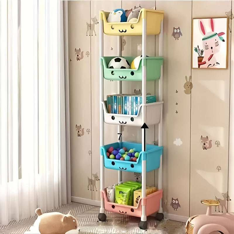 Versatile macaron mobile snack trolley with stylish storage, ideal for living rooms and kitchens.