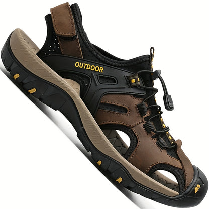 Durable sports sandals for men, with rubber non-slip sole and toe protection. Suitable for beach and water activities in summer.