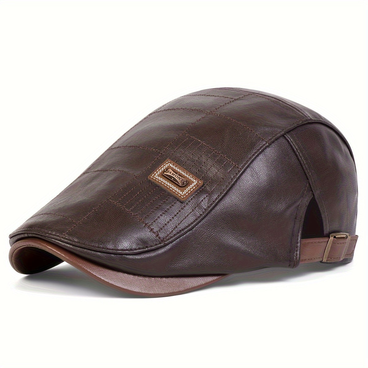 PU Leather Gentlemen Beret for Autumn and Winter Travel