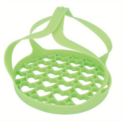 Silicone pressure cooker sling designed for 6 Qt/8 Qt Instant Pot, Ninja Foodi & Multi-Function Cookers. Features non-stick material and anti-scald design for safer lifting and handling of bakeware. Can be used as a steamer rack for cheesecake, lasagna