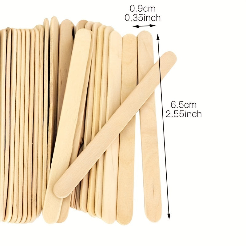 50 pieces of natural wood craft sticks, perfect for making DIY popsicle crafts and ice cream treats. These versatile sticks can also be used as kitchen gadgets, accessories, and items for your home kitchen.