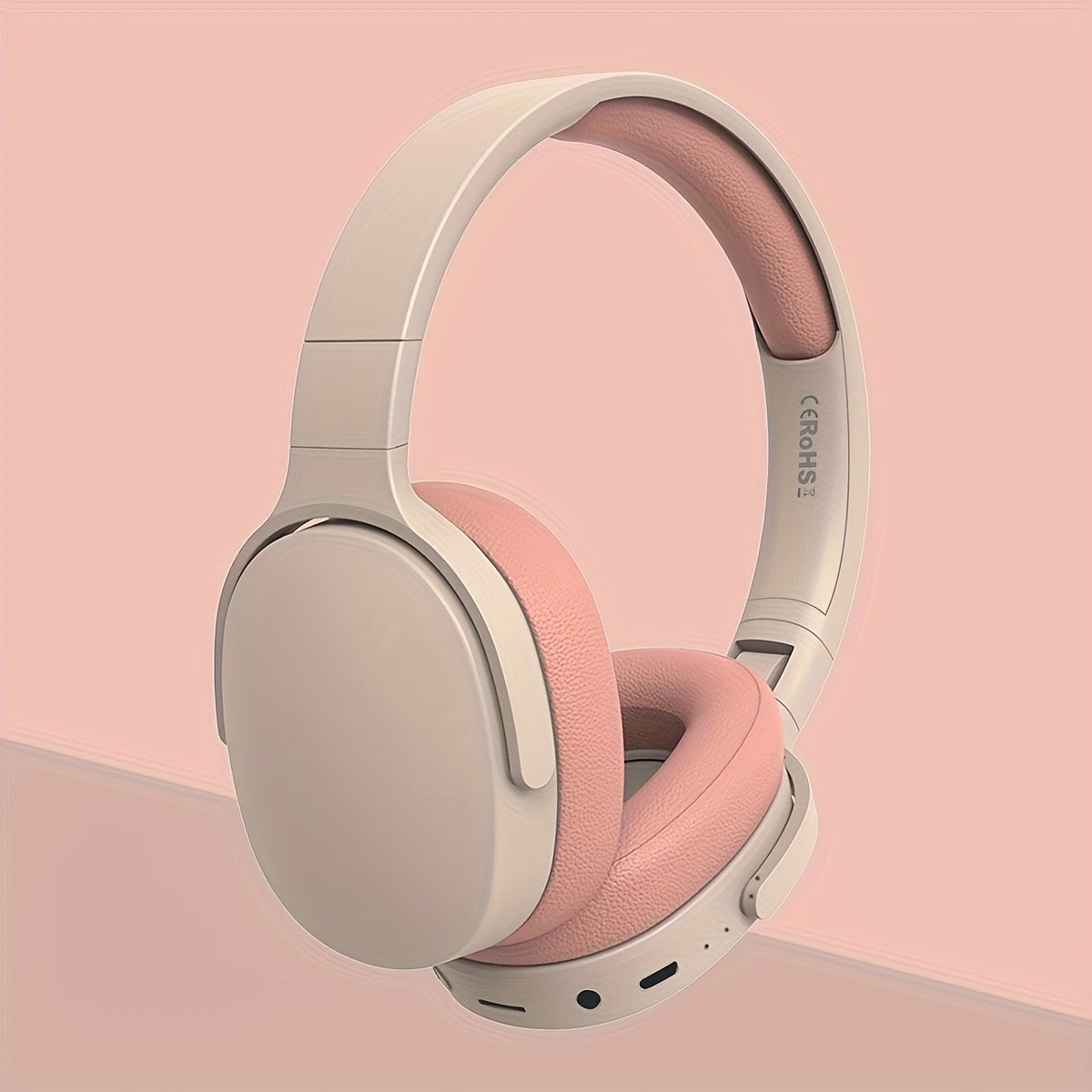 Wireless earphones with AUX port, foldable design for various uses, wireless connectivity and volume control.