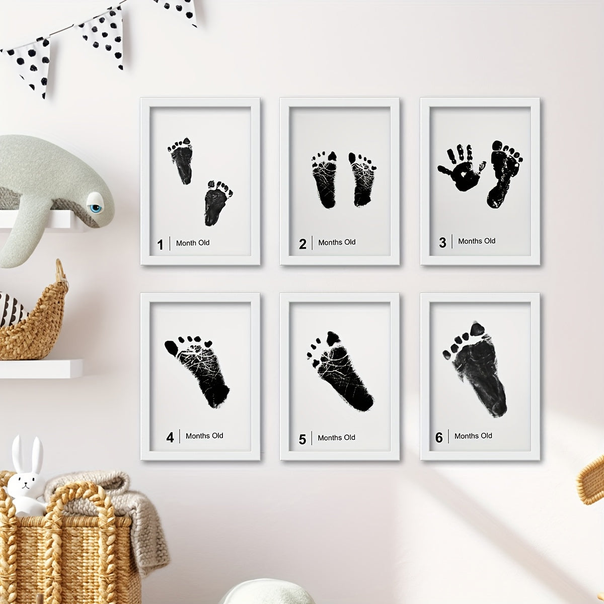 Footprint & Handprint Milestone Kit with 14 Pieces, from AI BEI PARENT CO. Includes Safe Non-Toxic Ink Pads, Print Paper Set for Memory Keepsake Craft. Comes with 14 Ink Pads and 14 Papers, suitable for babies up to 12 months old.