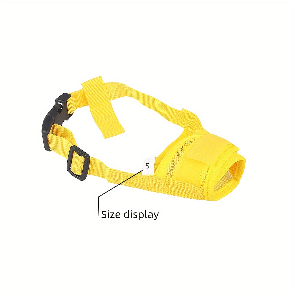 Breathable dog muzzle with adjustable straps to prevent biting and barking