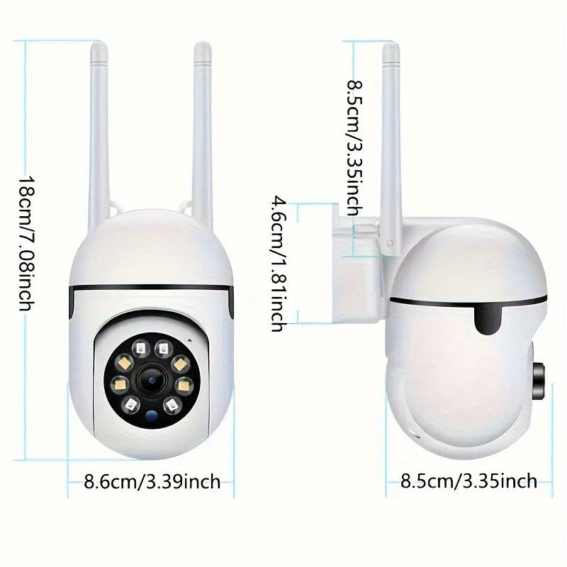 High Definition 1080P WiFi Security Camera with Wall Mount - Features 2-Way Audio and Wireless Connectivity. This Pan/Tilt/Zoom Wi-Fi Smart Home Security Camera offers 355° Horizontal and 90° Vertical Pan, ensuring Indoor Home Safety.