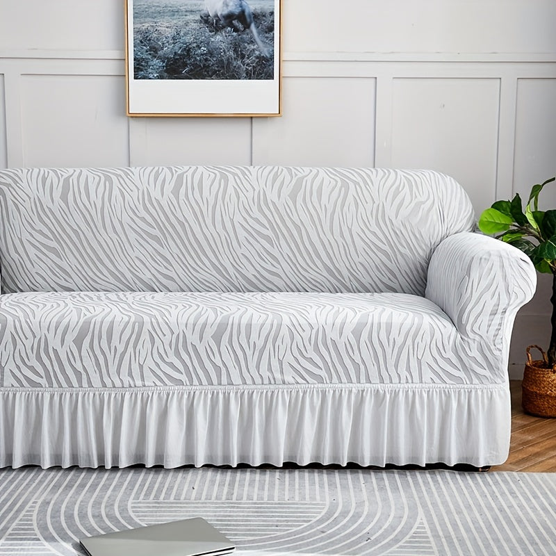 Stretch integrated sofa slipcover for home decor protection.