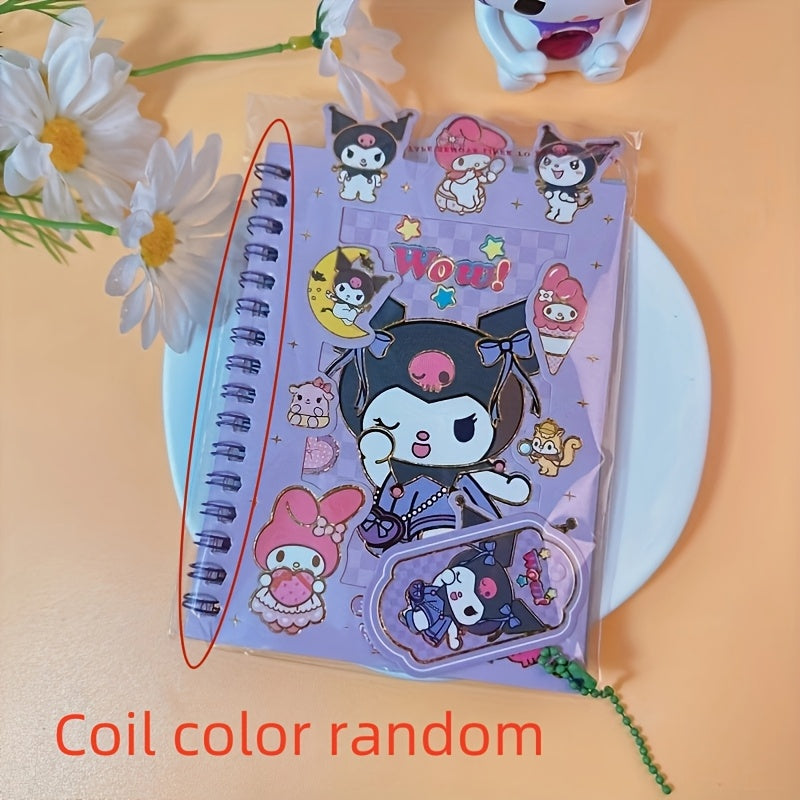 Sanrio Kuromi & Melody Cinnamoroll DIY Journal Kit - Includes Coil Notebook, Stickers & Charms in Blue, Purple, Pink - Perfect for Teens & Adults