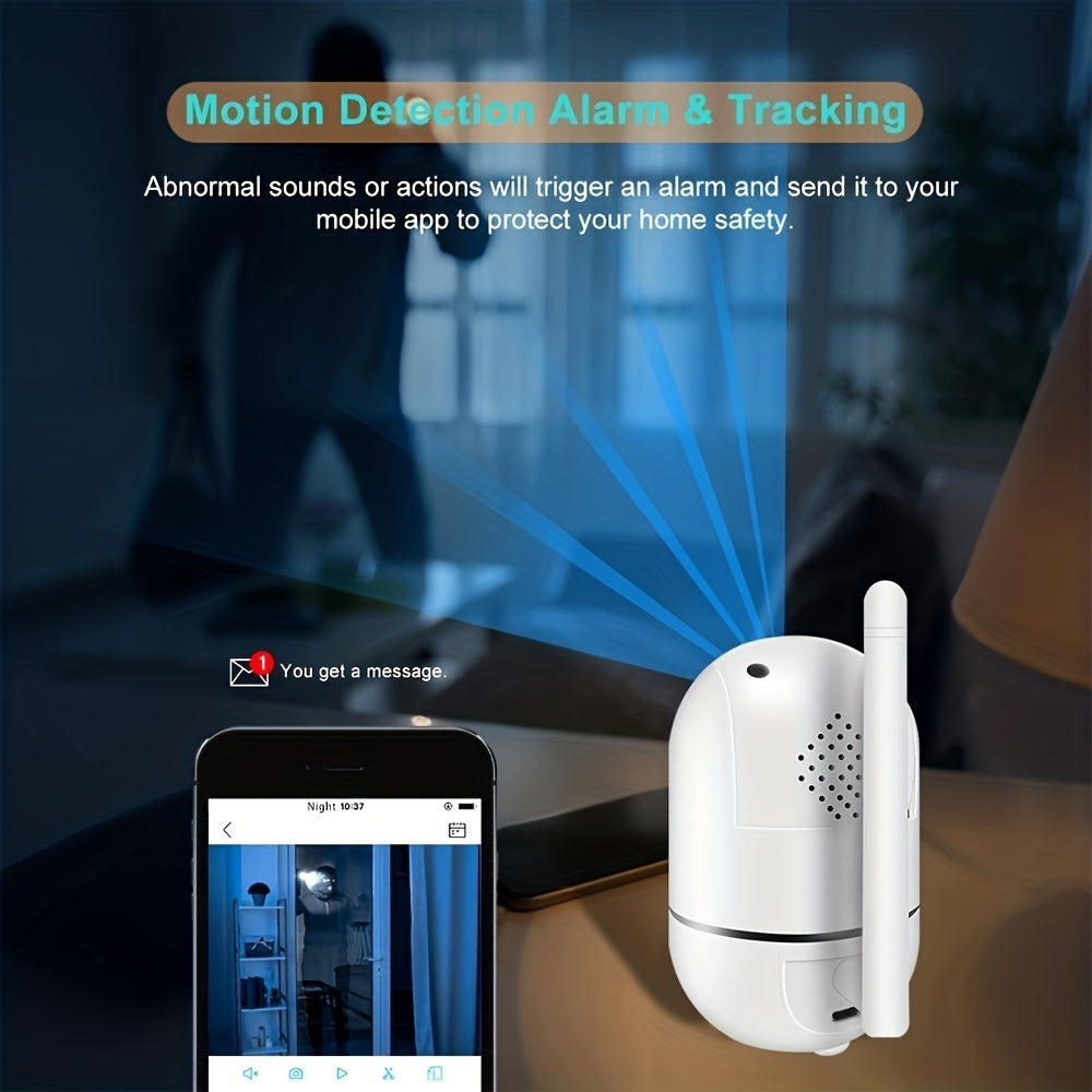 1080P HD WiFi Home Security Camera with Auto-Tracking, Motion Detection, Night Vision & Two-Way Audio for Indoor Use, Youngsters, Pet Monitoring.