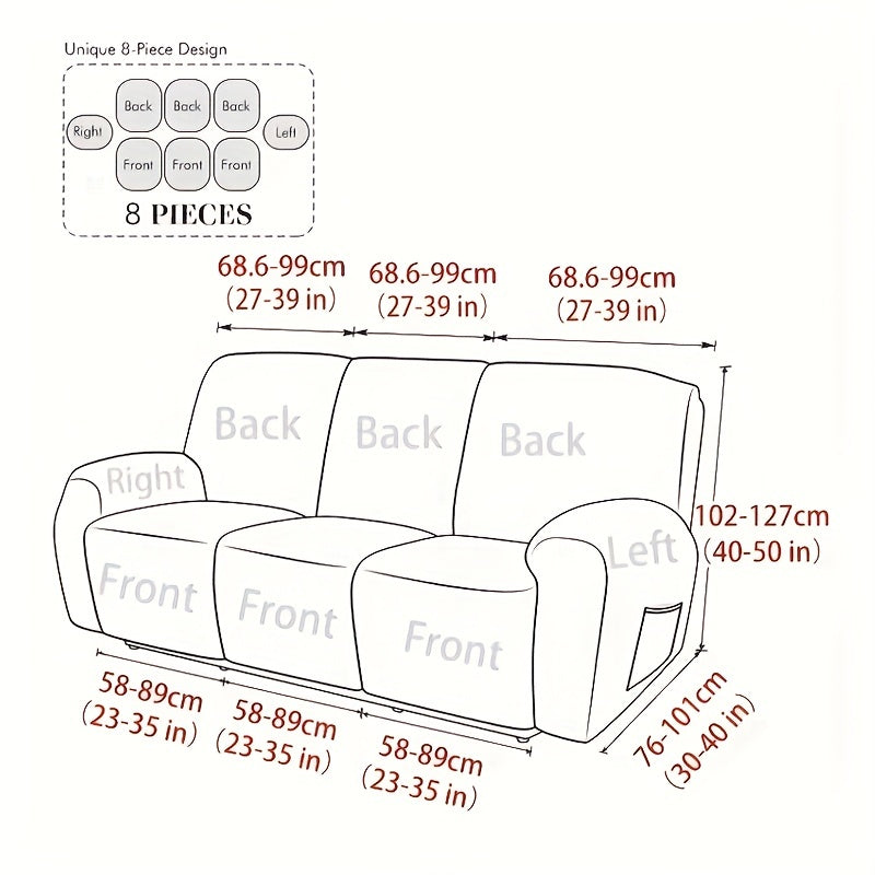 8-piece waterproof milk sofa slipcover set for summer, ideal for protecting furniture in home and office décor.