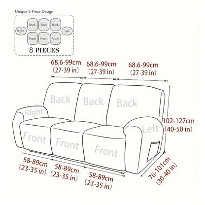 8-piece waterproof milk sofa slipcover set for summer, ideal for protecting furniture in home and office décor.