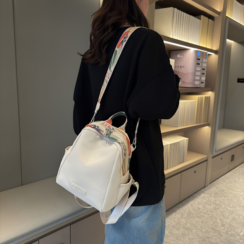 Simple Solid Color Small Backpack, Perfect for Daily Use Women's Commute