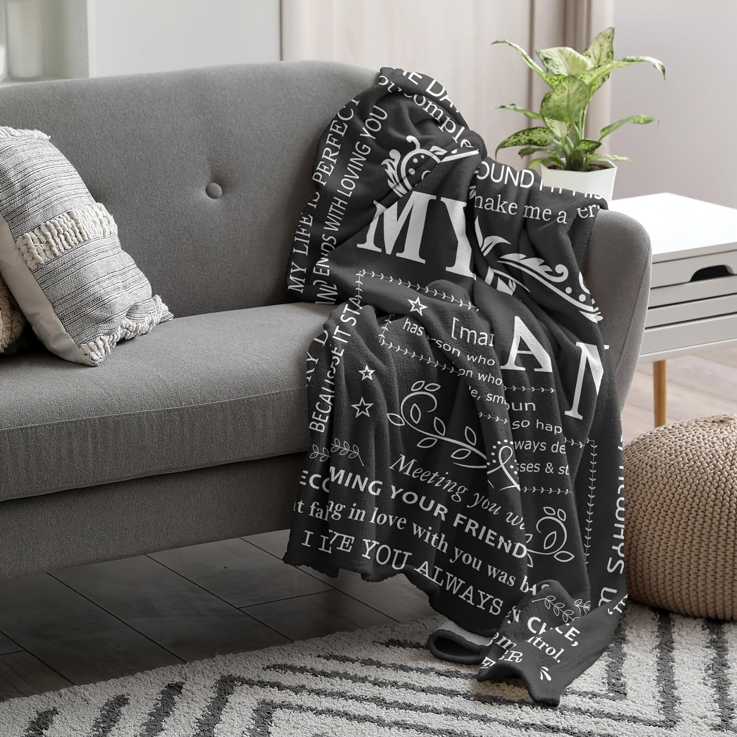 Soft and comfortable throw blanket perfect for gifting to him on special occasions like birthdays, anniversaries, Christmas, and Valentine's Day. This blanket is a thoughtful gift idea for husbands and boyfriends to show your love and appreciation.