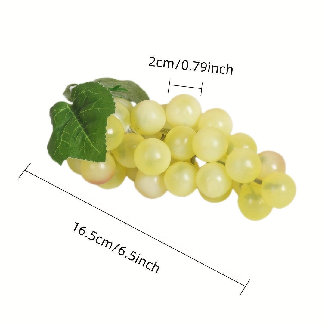 A string of artificial grapes with 36 large beads per string can be hung up for Halloween and Thanksgiving parties, as well as for weddings, kitchen displays, and Christmas gifts.