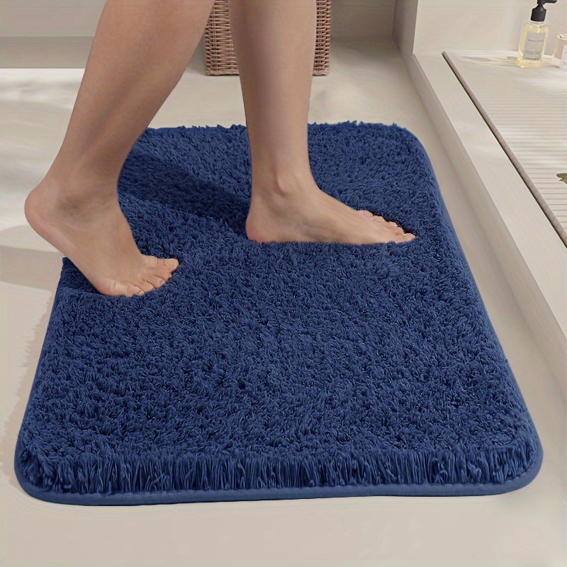 Luxurious Plush Bathroom Bath Mat: This soft and beautiful mat is designed for maximum comfort and absorption, with a non-slip thickened tri-layer material. It is washable and perfect for adding a touch of elegance to your bathroom décor. Also suitable