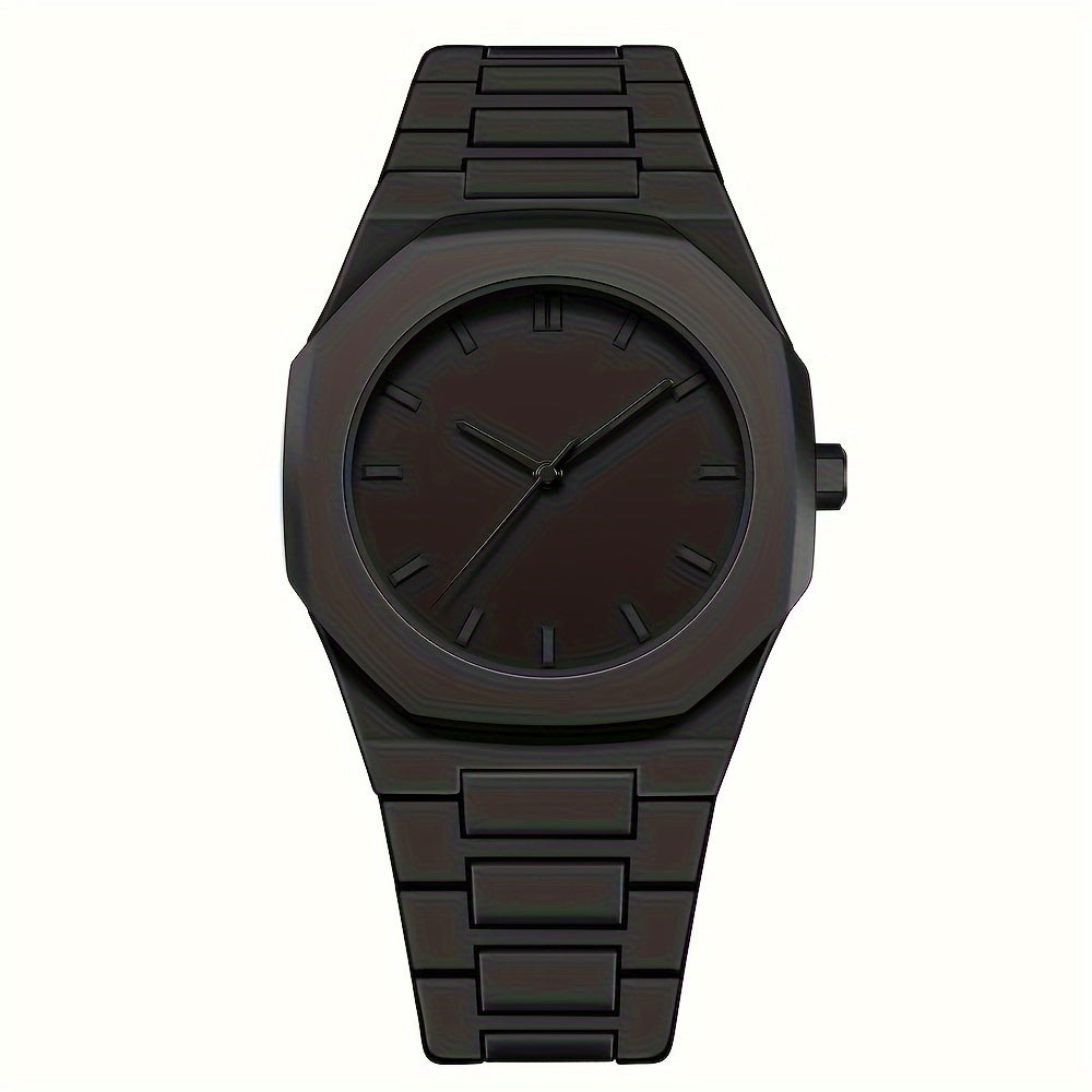 Business Style Men's Black Plastic Watch with Round Dial, Quartz Movement, TPU Strap, Battery-Powered, Non-Waterproof, Electronic Drive, Pointer Display, and Plastic Construction.