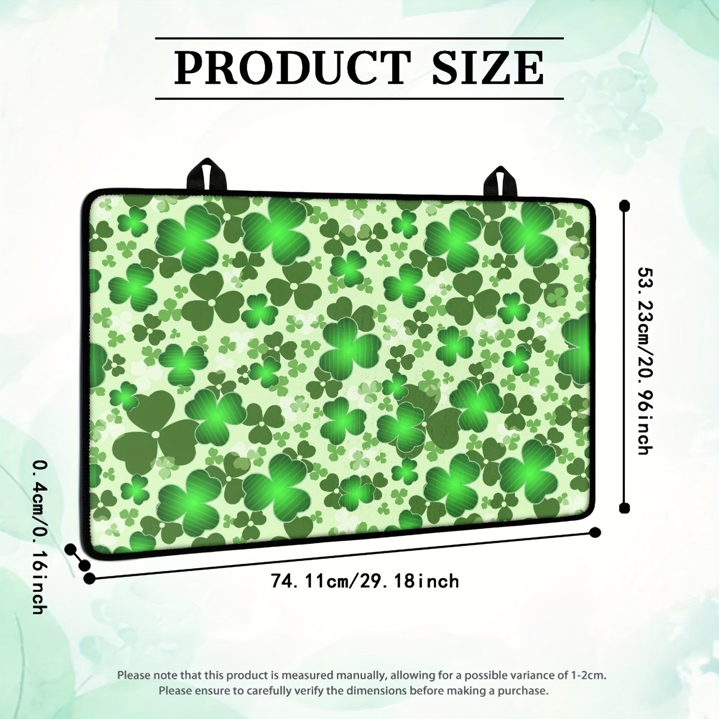 Heat-resistant non-slip stove cover featuring a St. Patrick's Day clover and green hat design. This glass ceramic protector includes a rubber guard and scratch-proof coffee mat, perfect for protecting your kitchen countertop space. It can also be used as