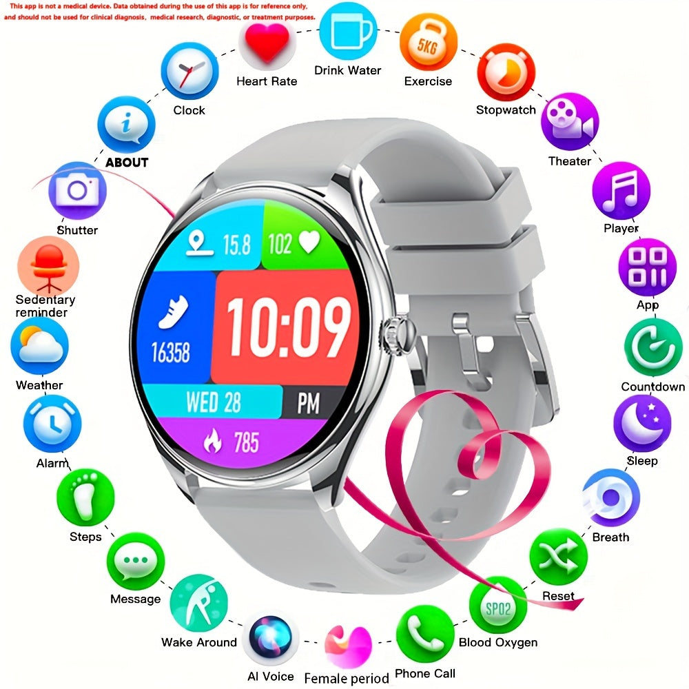 Cutting-edge Smart Watch With Robust Voice Control for Both Women and Men, Extended Battery Life, Hands-free Calling, Extensive Sports Tracking, Crisp 1.43-inch AMOLED Display, Convenient USB Charging, Bluetooth 5.0 Connectivity Ideal for Work and Play