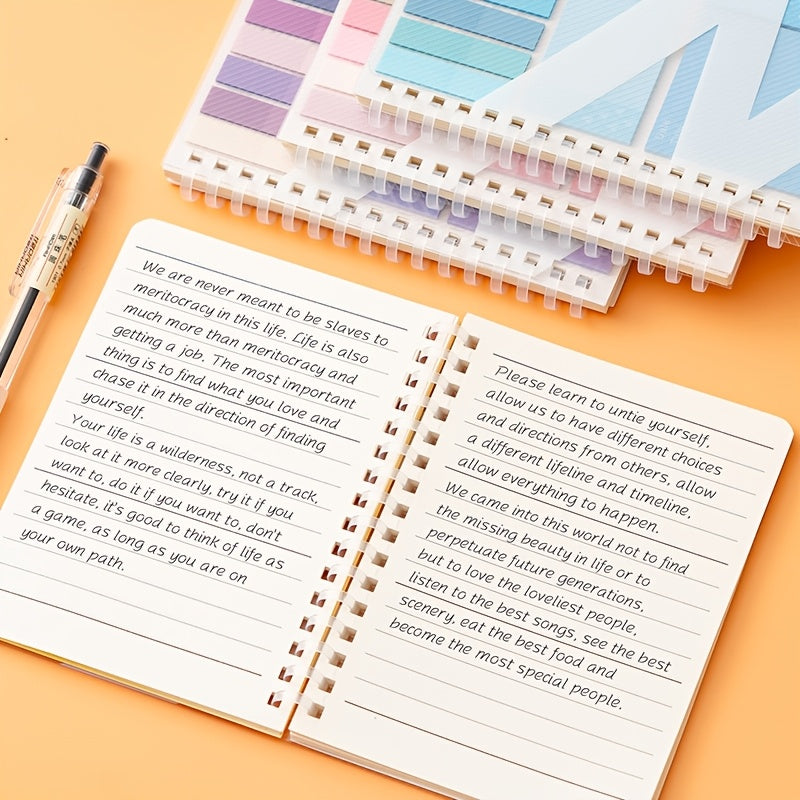 A6 Soft Loop Buckle Notebook with Sticky Notes, Suitable for Office and Study, Cute Design