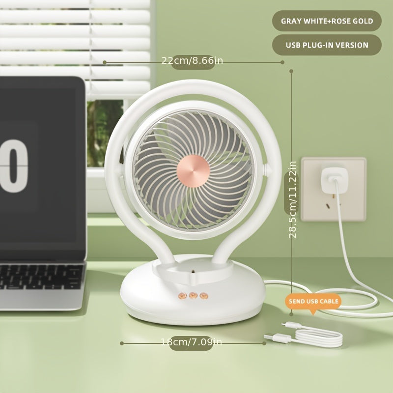 Convenient Portable Fan with Oxygen Ion Air Purification, Timer Function, Adjustable 3 Speeds, Ideal for Home, Dorm, Office - Available in Rechargeable and Battery Models. Great for Cooling Anywhere!