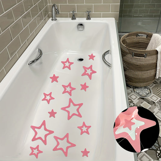 Waterproof star-shaped bathtub stickers: non-slip, self-adhesive, removable, and decorative. Ideal for bathroom and toilet decor.