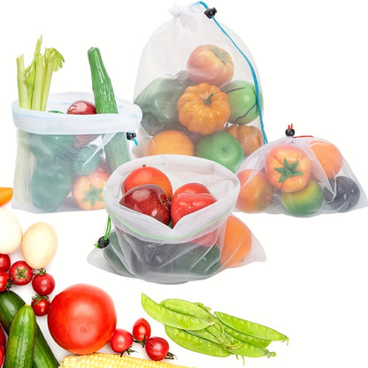 '- Set of 10 Reusable Mesh Produce Bags for Fruits and Vegetables, Washable and See-Through
- Premium Quality Toy Storage Bags with Drawstring, Ideal for Fridge Storage and Organizing Toys