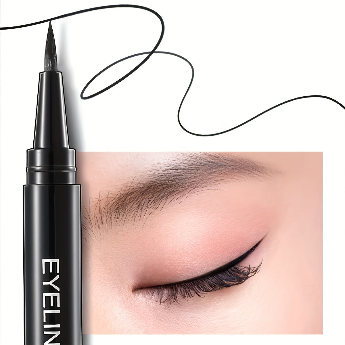 3 Black Liquid Eyeliner Pens for beginners - Quick dry, waterproof, and smudge-proof. Ultra-fine tip with long-lasting hold, ideal for festivals and gifts.