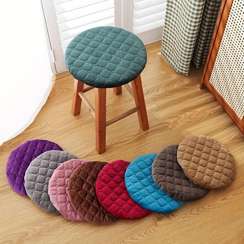 Modern quilted chair cushion with drawstring closure, hand washable, designed for all seasons comfort, suitable for home, bedroom, living room, dorm.