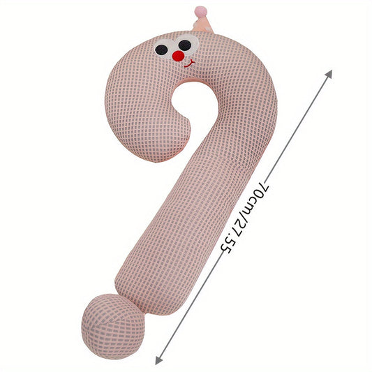 Cozy Cartoon Question Mark Sleep Pillow with Big Eyes - Made with Soft Polyester, Ideal for Relaxing and Comforting