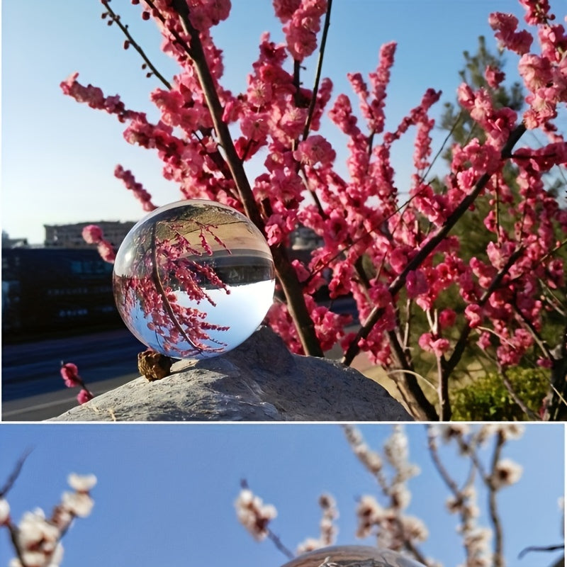 Handmade transparent crystal ball photography prop for Christmas, home decor, parties, and gifts.