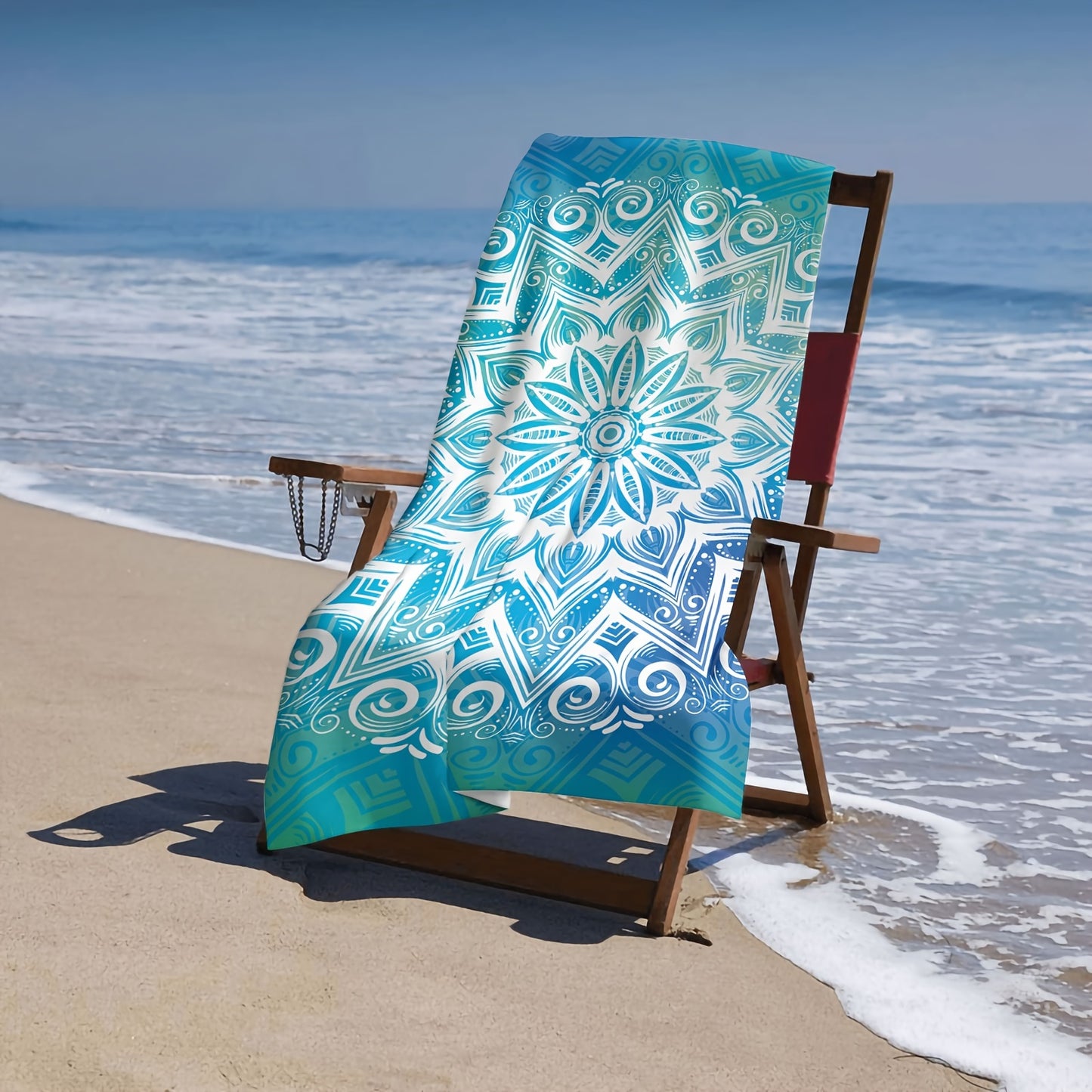 1 Mandala Pattern Beach Towel: Quick-drying, large, and versatile for beach, pool, camping, and travel.