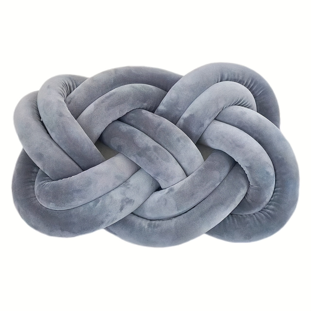 Knotted throw pillow for home decor, suitable for bed or sofa.