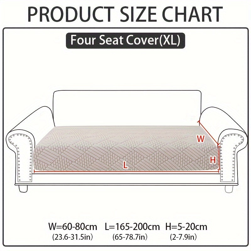 Modern polar fleece jacquard sofa slipcover with elastic band for a fitted look. Machine washable and pet-friendly. Fits sectional, armchair, loveseat, 3-seater, and 4-seater sofas. Includes armrest covers. Great Christmas gift idea.