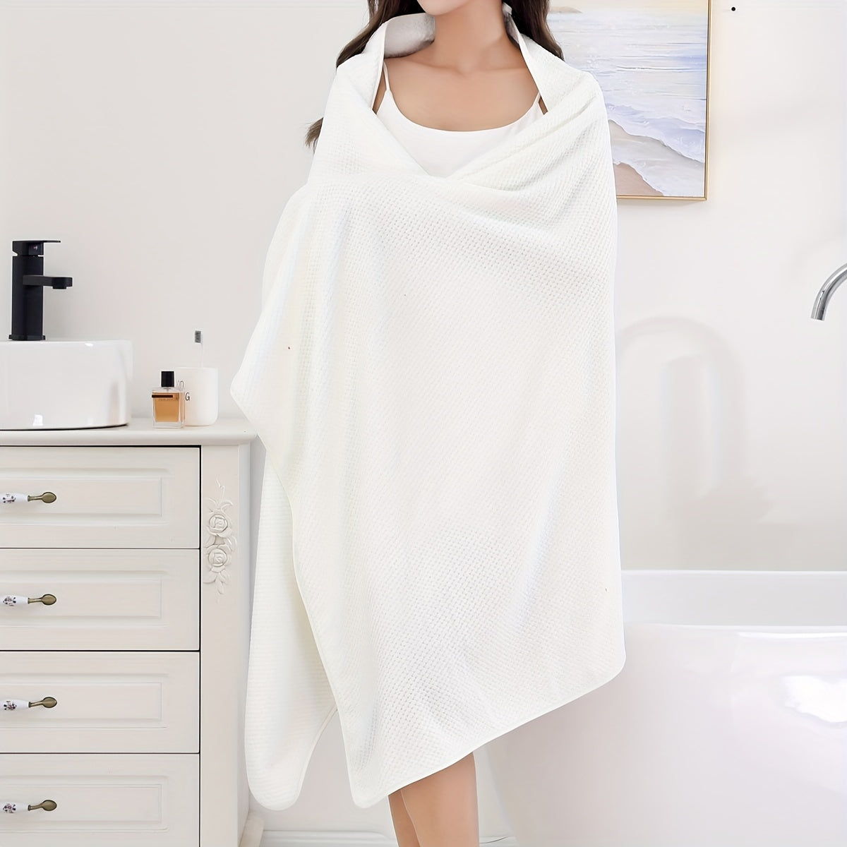 1 Oversized Super Soft Bath Towel - Absorbent, Quick-drying, Cute, 90*180cm.