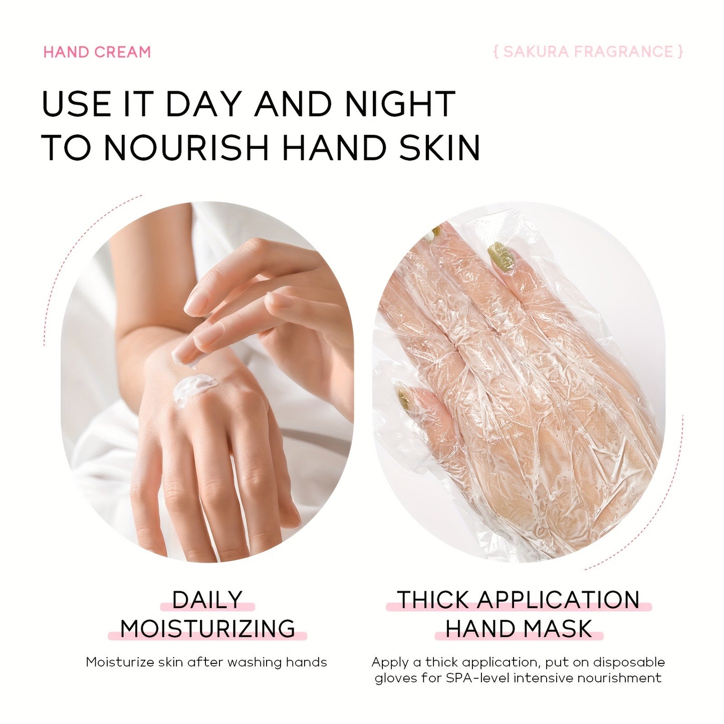 LAIKOU Sakura Hand Cream 200g, Deep Hydration with Vitamin C and Niacinamide, Gentle Formula for Dry & Sensitive Skin