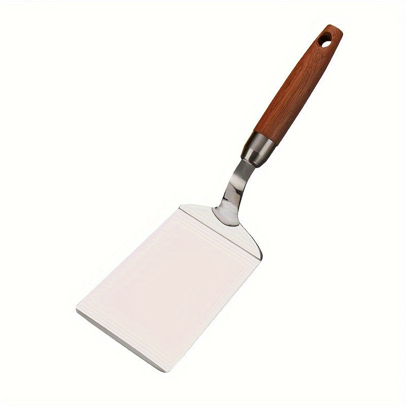 1 piece of stainless steel kitchen utensil set including a steak spatula, cooking shovel, pancake scraper, steak knife shovel, and pizza shovel. Perfect for frying steak, pancakes and eggs. Ideal for apartments, college dorms, and back-to-school supplies.