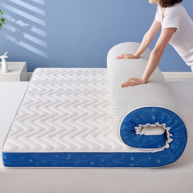 Orthopedic 3D Latex Memory Foam Mattress Topper with Quilted Design, Soft and Breathable, Pressure-Relieving Sleep Experience, Polyester Cover, No Power Needed