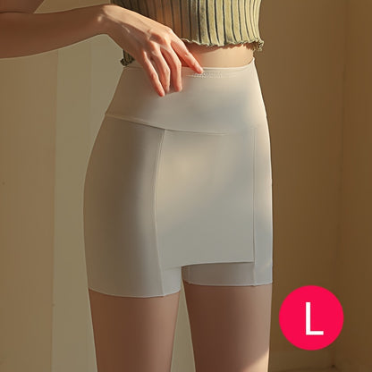 Women's High-Waist Tummy Control Shapewear Shorts for Summer Dresses in Beige