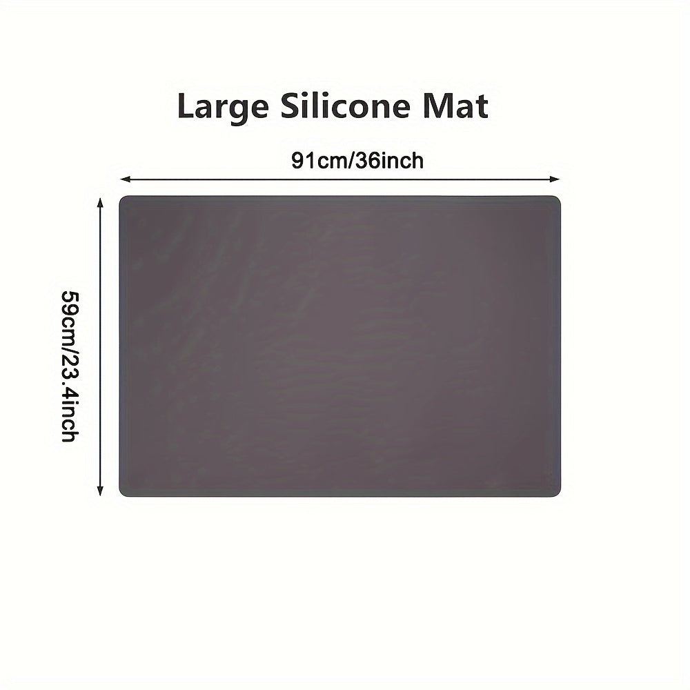 This large silicone mat is perfect for protecting your kitchen table. Measuring 91cm/36inch x 59cm/23.4inch, it is heat resistant, non-slip, and waterproof, making it ideal for baking and cooking.