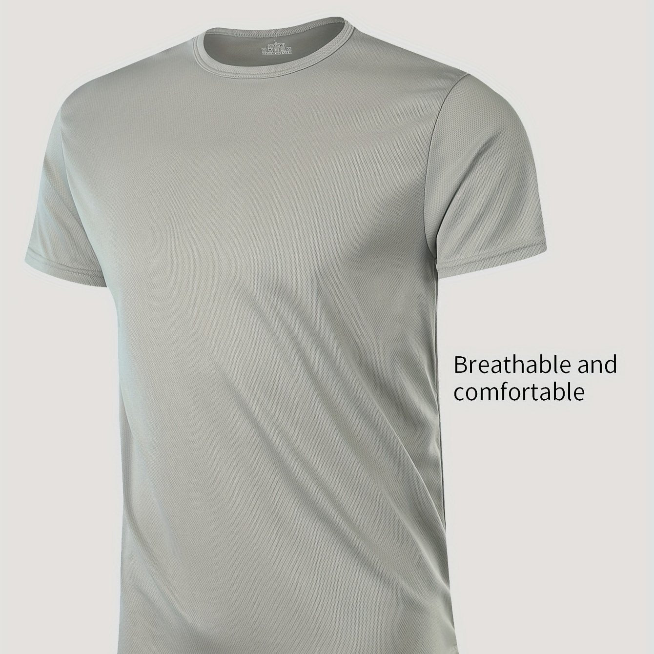 Men's Quick-Dry Athletic T-Shirt for Gym and Running: Breathable, Moisture-Wicking, Solid Color, Blazer, Round Leader