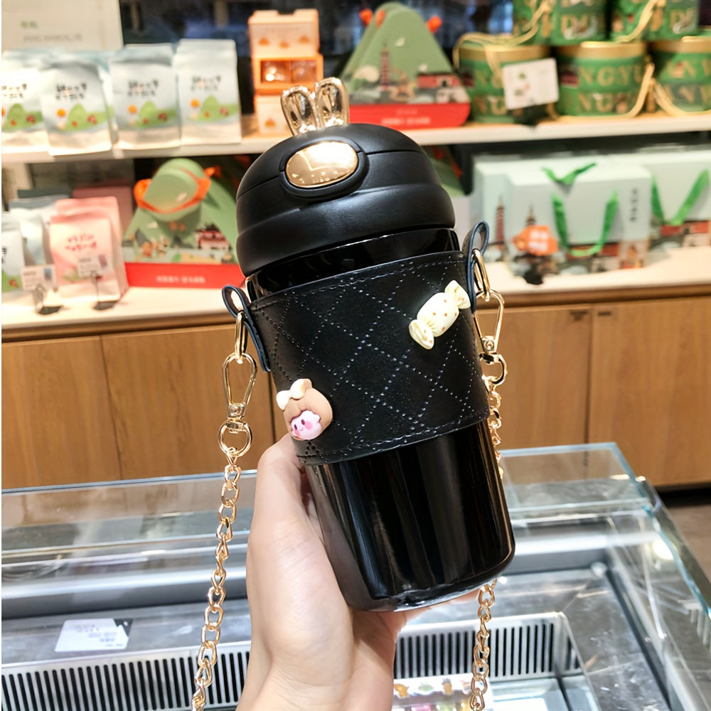 1-piece Cute Vacuum Flask crafted from 304 stainless steel with insulation, perfect for keeping hot and cold beverages at their desired temperature. Ideal for both summer and winter drinkware, also great as gifts. Includes extra 4 3D stickers.