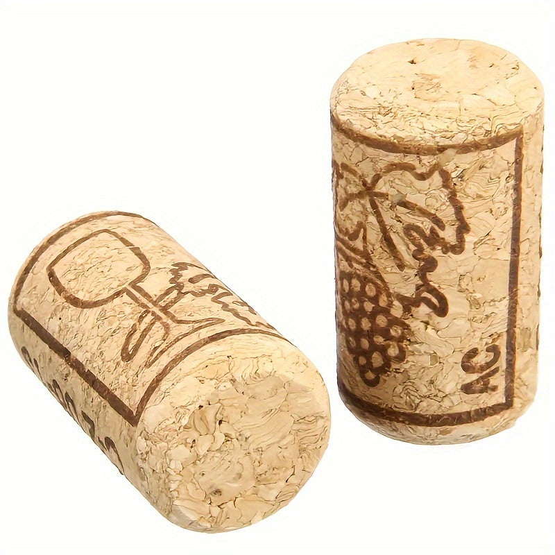 100 Premium natural wine corks with engraved designs for homemade wine sealing and preservation - perfect for holidays.