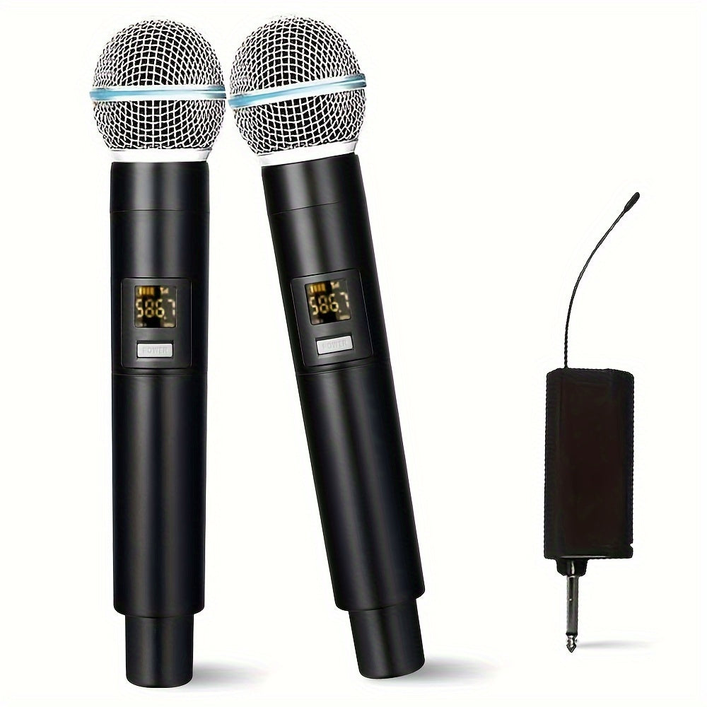 UHF professional handheld dynamic microphone with receiver for amplifier PA system, perfect for karaoke and Eid Al-Adha celebrations.