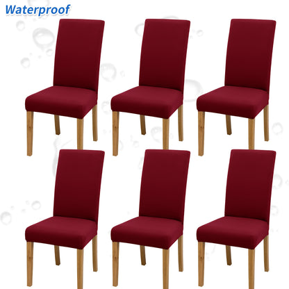 4-6pcs Stretch Milk Fiber Chair Covers with Water-Resistant Elastic Bands, Machine Washable, 92% Polyester 8% Spandex Fabric, 140-160g Weight. Ideal for Home and Restaurant Decoration.