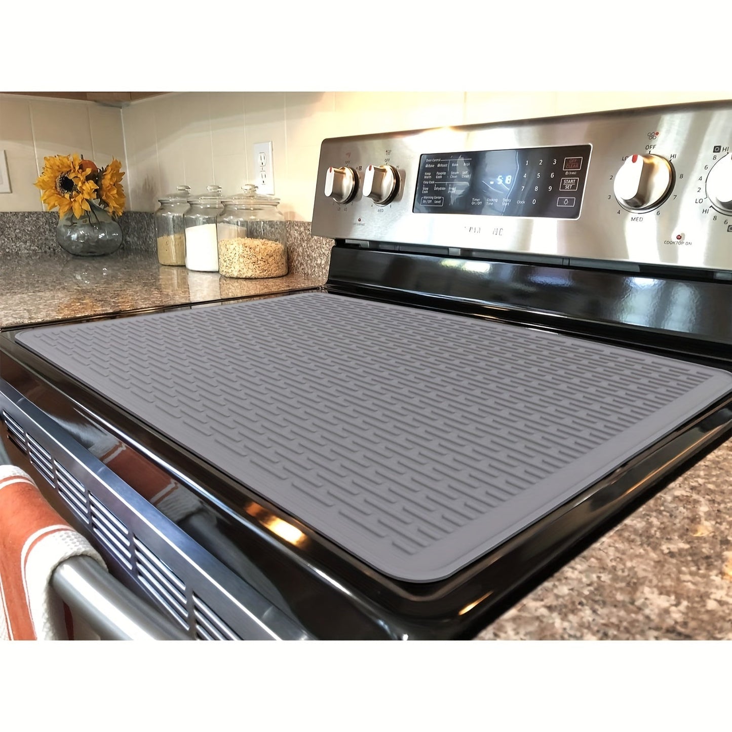 Silicone Stove Top Cover for Electric Stove - Extra Large 28" X 20" / 71 X 50cm Heat Resistant Stovetop Protector and Dish Drying Mat for Kitchen Glass Top Stoves