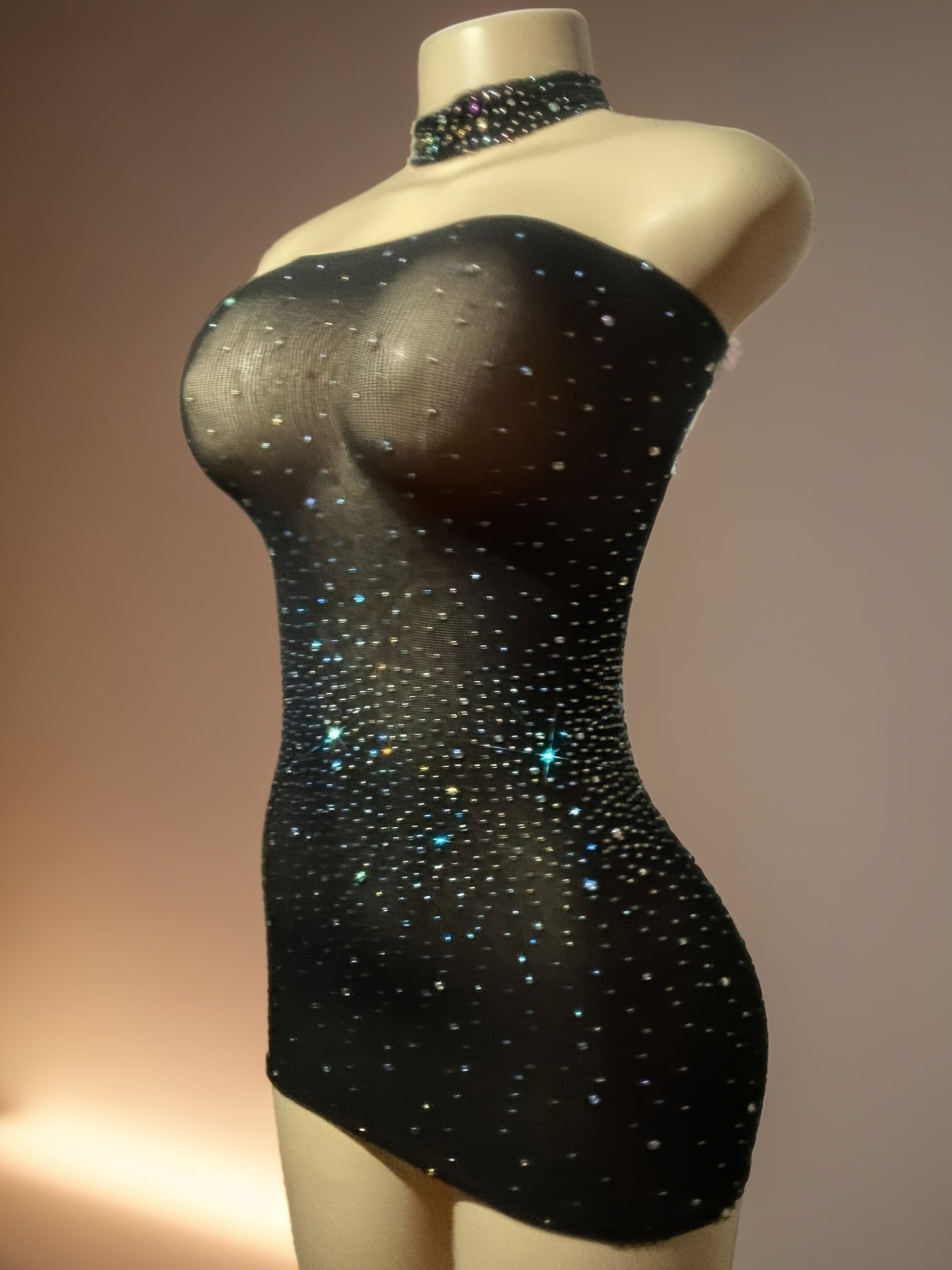 Rhinestone Bodycon Dress for Women - Sexy and Shiny