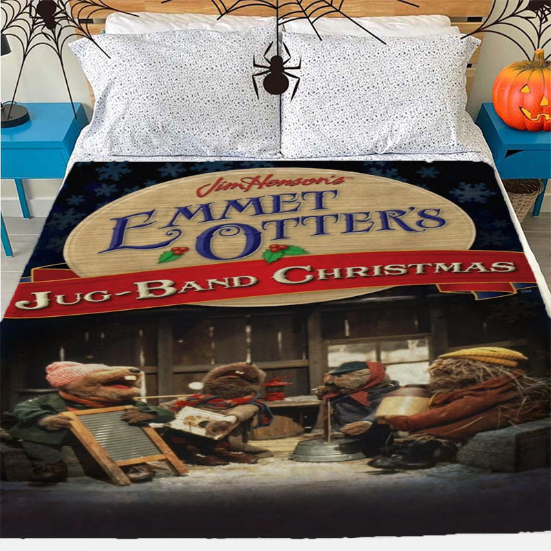 Soft and cozy Jim Henson's Muppet Bug Band Christmas flannel fleece blanket, perfect for all seasons. This multifunctional nap throw is great for home, office, car, and camping. Featuring a digital print anime theme, this blanket is made of 250-300gsm